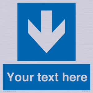 Custom Mandatory directional sign, blue arrow down